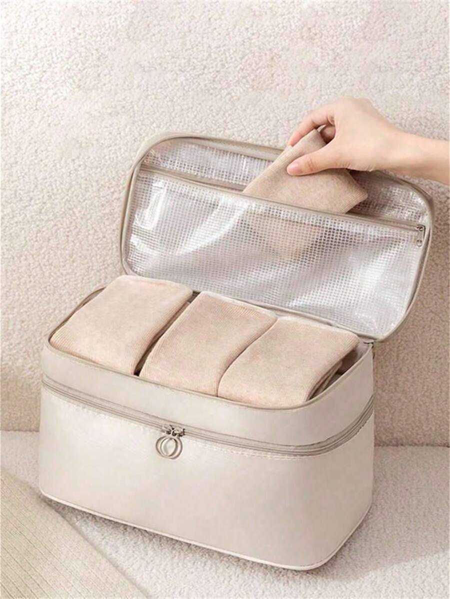 Compact, Lightweight Travel Organizer Bag Secure Zipper Pouch For