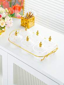 1 Set, 2/3/4/6pcs Food Serving Plates, Plastic Snack Plate Set For Wedding Party, Wedding Appetizer Set, Kitchen Supplies, Wedding Supplies, Party Supplies - Multicolor - View 20