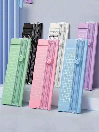 1 件迷你 A4 便携式塑料切纸机，DIY 照片裁剪工具，手工艺品，学校、家庭和办公室用精密修剪器，带塑料结构，返校，学校用品