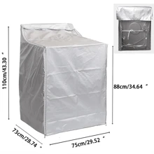 Washer/Dryer Cover For Top-Loading Machine – Waterproof, Dustproof, Sun-Proof, W29"D28"H43" Suitable For Most Washers/Dryers On Market(Silver) For School,Office,Household,Travel,Bag,Organizer,Storage,Wedding,Y2k,Party - Silver - View 2