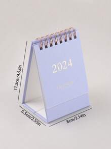 1入組2024微型可愛檯曆卡通書桌創意備忘錄記事本適用於禮品 - 粉色 - 查看 7
