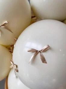 92/102pcs/Set Sand White Latex Balloon With Champagne Colored Bow, Internet Celebrity Outdoor Photo, Bow Decoration, Valentine's Day, Family Birthday Party, Wedding