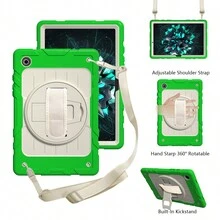 1 Ốp lưng tương thích với iPad Air4/5 Gen 10.9''/11'' thế hệ thứ 1/2/3/4, 10/9/8/7/6/5''/ 9.7'', Ốp lưng chống sốc có ngăn đựng bút chì [Dây đeo tay xoay 360°] & Chân đế, Ốp lưng tương thích với iPad Mini 6 Mini 7 8.3, iPad Air2/Pro/5/6 9.7, iPad 7/8/9 10.2 (Màu hồng) - Quả xanh và trắng - Xem 17