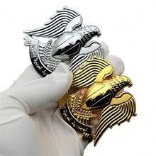 AD 汽车摩托车改装3D立体车贴，金属车贴，鹰形标志，格栅标志，树叶车牌标志 - A - 查看 3