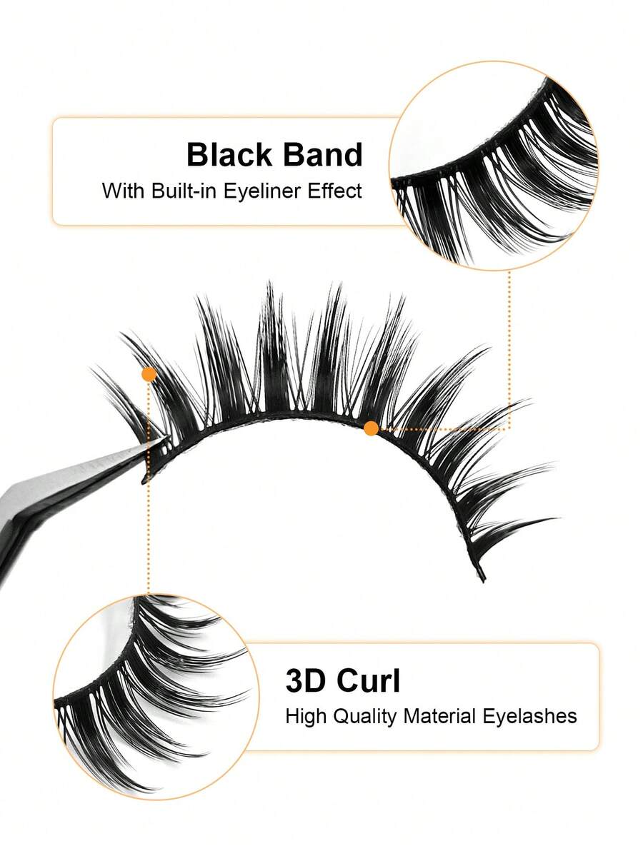 Rikuaild Rikuaild 5 Pairs False Eyelashes Natural Look Manga Lashes