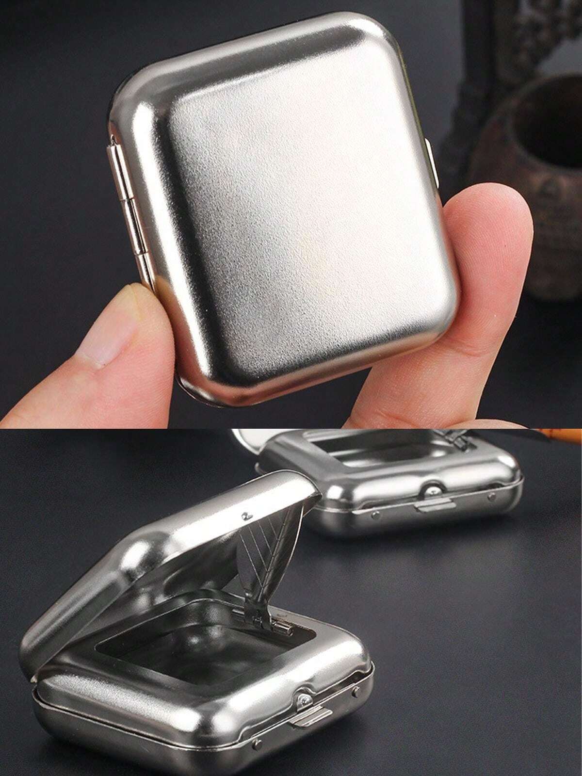 Personalized Stainless Steel Portable Ashtray For Outside Patio Cigarette Butt Disposal Outdoor