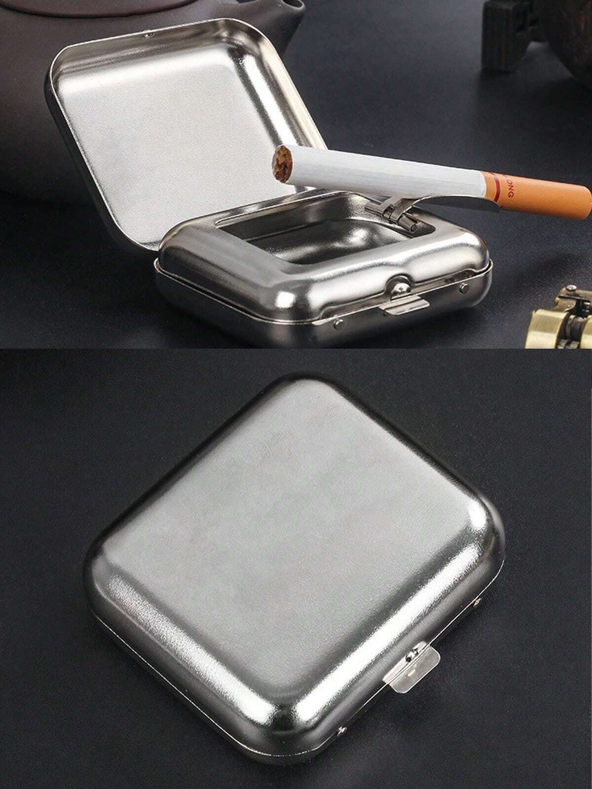 Personalized Stainless Steel Portable Ashtray For Outside Patio Cigarette Butt Disposal Outdoor