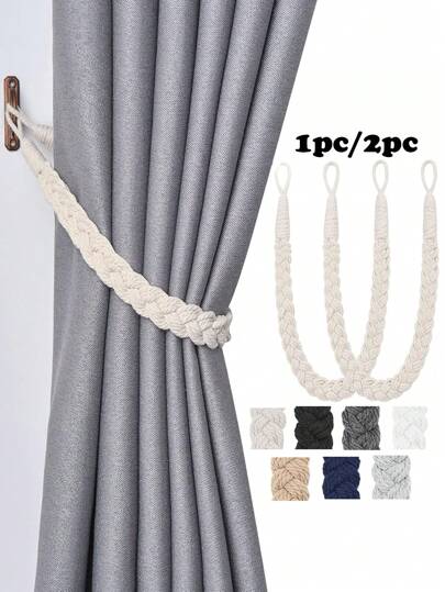 1pc/2pcs Handmade Braided Cord Tie Backs, Multiple Color & Size Options, Suitable For Curtain Fixing Gifts Birthday Graduation