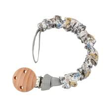 1pc Infant Fashion Printed Grid, Polka Dot & Striped Pacifier Clip & Wooden Pacifier Clip, Daily Use - Multicolor - View 30