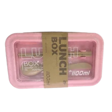 Lunch Box 1100 ml con Cuchara y Palillos - Ecológico y Práctico - Beis - Ver 5