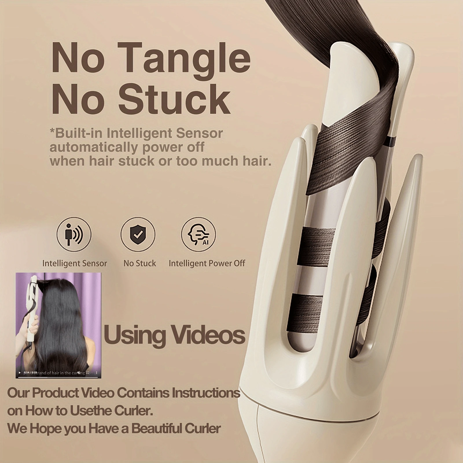 Spin And Curl, Automatic Hair Curling Iron For Healthy & Shiny