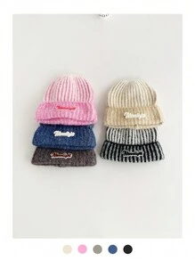 1pc Autumn/Winter New Knit Beanie Hat, Warm Knitted Hat For Men & Women, Street-Style Couple Casual Earmuff Hat, Candy Color College Style, Warm Knit Visor Hat - Multicolor - View 2