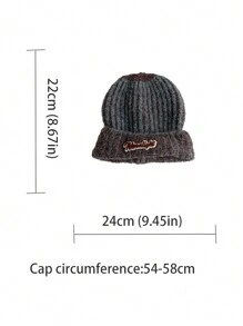 1pc Autumn/Winter New Knit Beanie Hat, Warm Knitted Hat For Men & Women, Street-Style Couple Casual Earmuff Hat, Candy Color College Style, Warm Knit Visor Hat - Multicolor - View 7