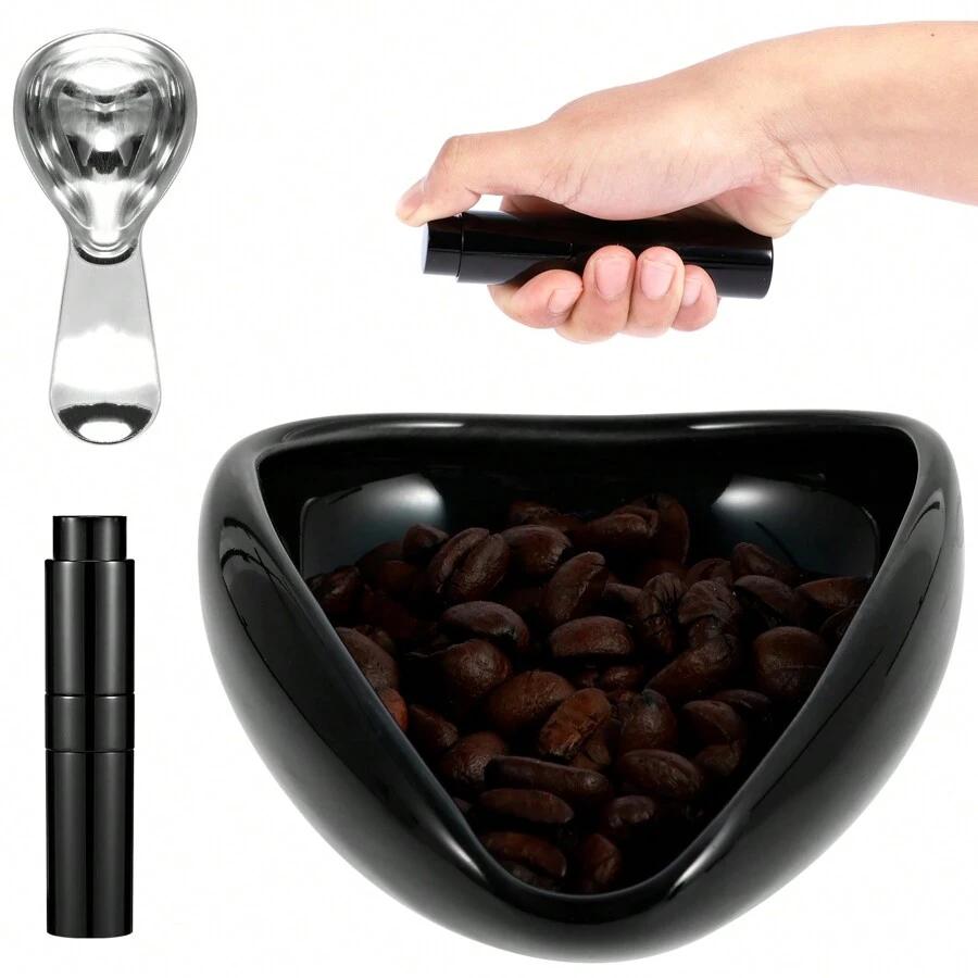 Coffee Bean Dosing Cup Kit With Spray Bottle And Spoon Ceramic Dosing