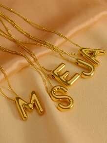MECYLIFE 1pc Stainless Steel 3D Bubble Letter Design Necklace