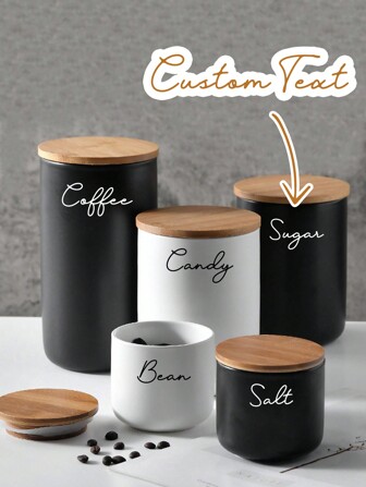 1 st personlig, anpassningsbar COOKIES-förvaringsburk i keramik, med eget namn och lufttätt bambulock, för te, kakor, kaffe, kryddor, godis, kex, multifunktionell, dekorativ, återanvändbar, utsökt, snygg, högkvalitativ, unik, perfekta presenter till henne, pojkvän, pappa, flickvän, mamma, familj, vänner, tesalong, hem, trädgård, kontor, årsdagar, alla hjärtans dag, mors dag, födelsedagar, fars dag, examen, bröllop, inflyttningsfest, hem och boende, hemsöka ditt hem, souvenirer, elegant boende