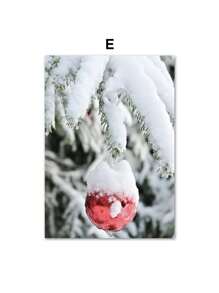 1pc Phong cảnh mùa đông Quà tặng Giáng sinh Trang trại Tuyết Tường Nghệ thuật In Canvas Tranh Bắc Âu Áp phích In Trang trí phòng khách Không có khung - Nhiều màu - Xem 40