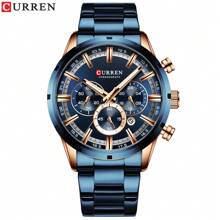 Current Men's Stainless Steel Quartz Watch With Multi-Function Chronograph And Water Resistance Father - Blue - View 2