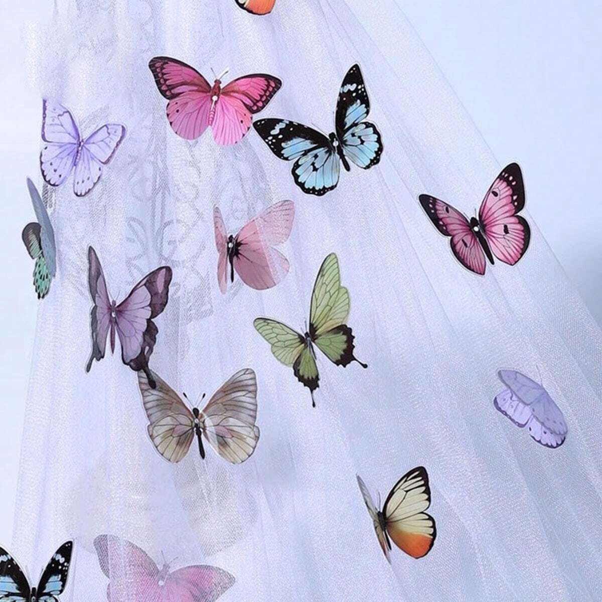 36pcs Watercolor Butterfly Decoration Set 3D Realistic PVC