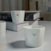1pc Red Heart-Shaped Ceramic Mug, Bone China Coffee Cup, Lovely And Water Cup For Couples Back To School