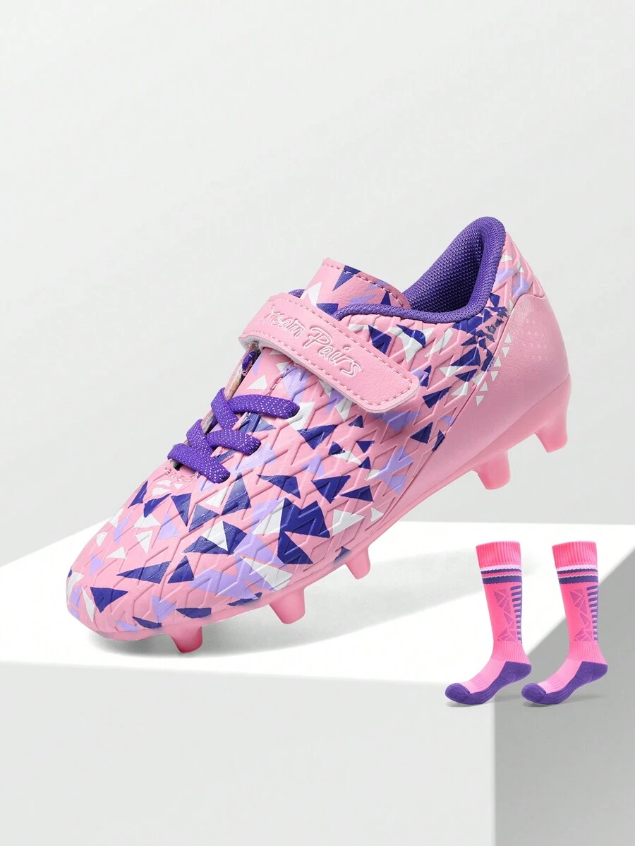 Boys Girls Soccer Shoes Cleats Kids Football Shoes  Back To School Shoes Toddler/Little Kid/Big Kid - 紫色 - 查看 1