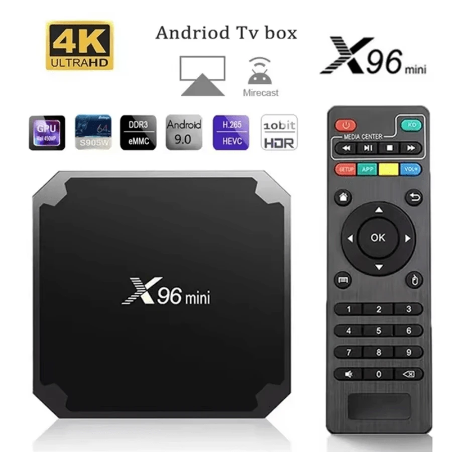 X96 Mini Android Tv Box Versión Android 11.0 S905W 2G+16G Quad Core Soporte 2.4G Wireless WIFI Smart TV BOX Set Top Box - Negro - Ver 1