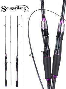 SOUGAYILANG 2 Sections 1.8M Ultralight Fishing Rod, Spinning & Casting Rod With ABS Reel Seat, EVA Handle And Stainless Stain Guides Frames, Durable And Good-Looking Fishing Rod For Advanced Anglers - Black - View 2
