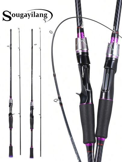 SOUGAYILANG 2分割 1.8M 超軽量 釣り竿、スピニング&キャスティング、ABSリールシート、EVAハンドル、ステンレススチールガイドフレーム、耐久性と外観を兼ね備えた上級者向け釣り竿