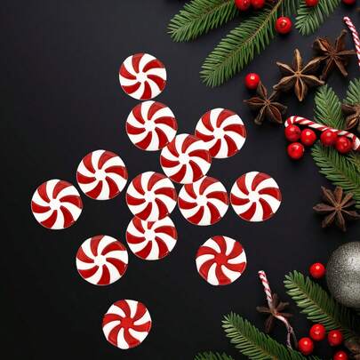 1set(50pcs) - Creative Simulation Two-Color Candy Ornament, DIY Bracelet Necklace Decoration, Christmas Scene Decoration Throwing Props, Photo Props