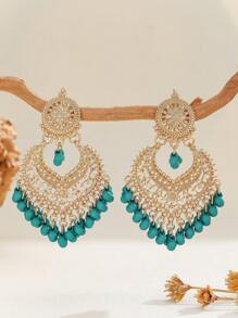 1 Cặp Hoa tai tua rua hình cung điện Chand Bali thanh lịch, thích hợp cho trang phục hàng ngày, lễ hội, đám cưới và tiệc tùng/Quà tặng trang sức - nhiều màu - Xem 9