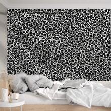 1pc Black & White Leopard Print Tapestry, Polyester Wall Hanging Decor For Living Room, Bedroom, Office, Home Decor, Party, Rectangular Printed Kitchen Wall Hanging Cloth With Drape, Comes With 3 Wall Nails & 2 Clips, Room Decor, Flags For Room, Tapestry Wall Tapestry