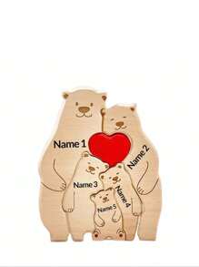 Quebra-cabeça de Ursos de Madeira da Família, Presente Personalizado, Quebra-cabeça de Urso Fofo de Madeira Personalizado com 2-6 Nomes de Membros da Família, Somos Presentes Personalizados de Quebra-cabeça de Nomes de Membros da Família para Casa, Presente Ideal para Dia das Mães, Dia dos Pais, Decoração de Inauguração da Casa, Presente Único para Mãe e Pai, Dia dos Namorados, Decoração do Dia dos Namorados, Multifuncional, Ornamental, Anti-Mofo, Reutilizável, Adorável, de Alta Qualidade, Fofo, Colorido, Moderno, Personalizado, Único, Presentes Ideais para Ele, Presentes Ideais para Ela, Ela, Namorado, Namorada, Pai, Mãe, Família, Amigos, Filho, Filha, Estudantes, Sala de Jantar, Banheiro, Sala de Estar, Quarto, Escritório, Sala de Chá, Escola, Casa, Renovação do Quarto de Casa, Aniversário, Formatura