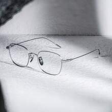 超轻纯钛方框7g，极简风格超薄纯钛商务小框复古眼镜，设计师纯色钛经典4季 - 多色 - 查看 2
