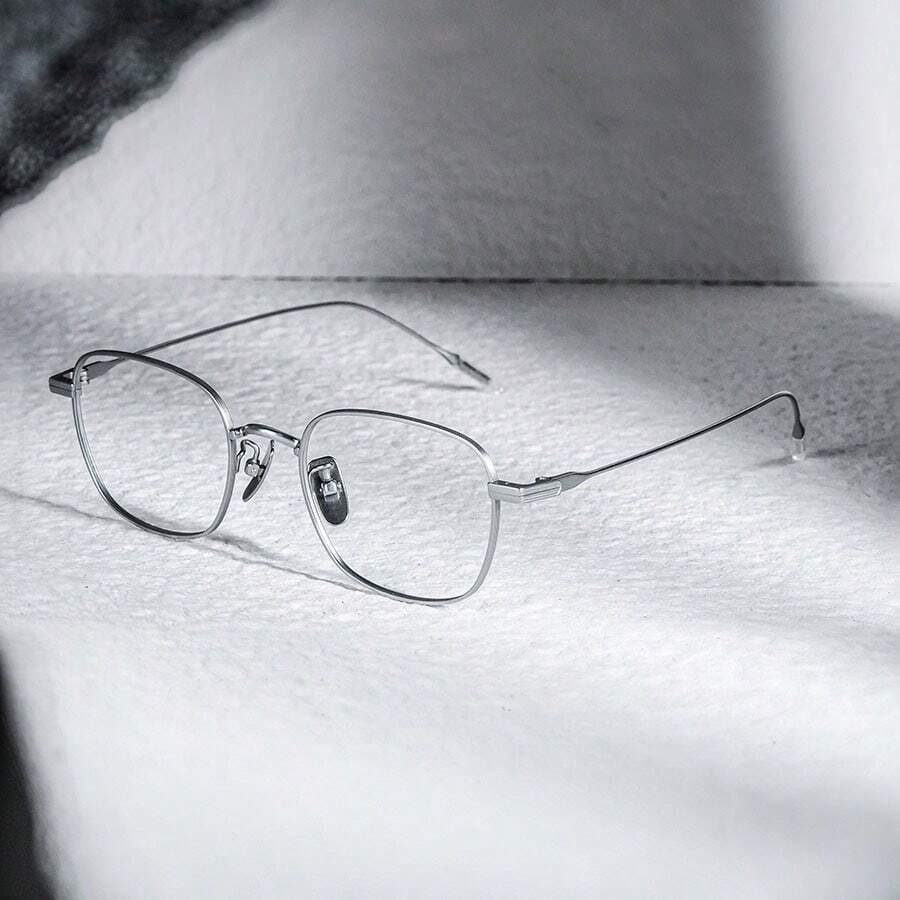 超轻纯钛方框7g，极简风格超薄纯钛商务小框复古眼镜，设计师纯色钛经典4季