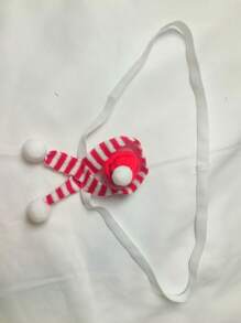 男士圣诞礼物性感丁字裤内裤，弹性情趣无缝设计 - 紅色 - 查看 6