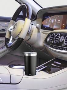 20oz Coffee Mug Tumbler For Office, 304 Stainless Steel Vacuum Insulated Tumbler With Lid, Water Bottle, Perfect For Hot And Cold Drinks, Ideal For Travel And Outdoor Use, Birthday Gifts For Women, Mom, Best Friend, Bride, Bridesmaid Gift, White Tea Cup, Mother'S Day, Valentine'S Day, New Year'S Gift - Black - View 8