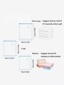 1件 - (10件+泵) 真空压缩袋 透明收纳袋 电动泵 家用吸气袋 旅行袋 储物袋 手动泵 - 彩色 - 查看 8