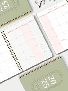 Agenda mensuel 2025 - 1 an, agenda mensuel 9"*7", bloc-notes pour liste de tâches pour femmes ou hommes - Organisateur facile pour booster votre productivité