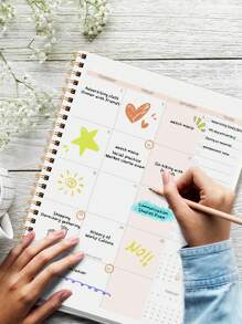 Agenda mensuel 2025 - 1 an, agenda mensuel 9"*7", bloc-notes pour liste de tâches pour femmes ou hommes - Organisateur facile pour booster votre productivité