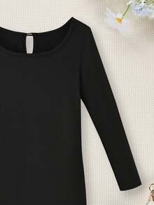 Tween Girl Unisex Stretch All-In-One Jumpsuit - Black - View 4