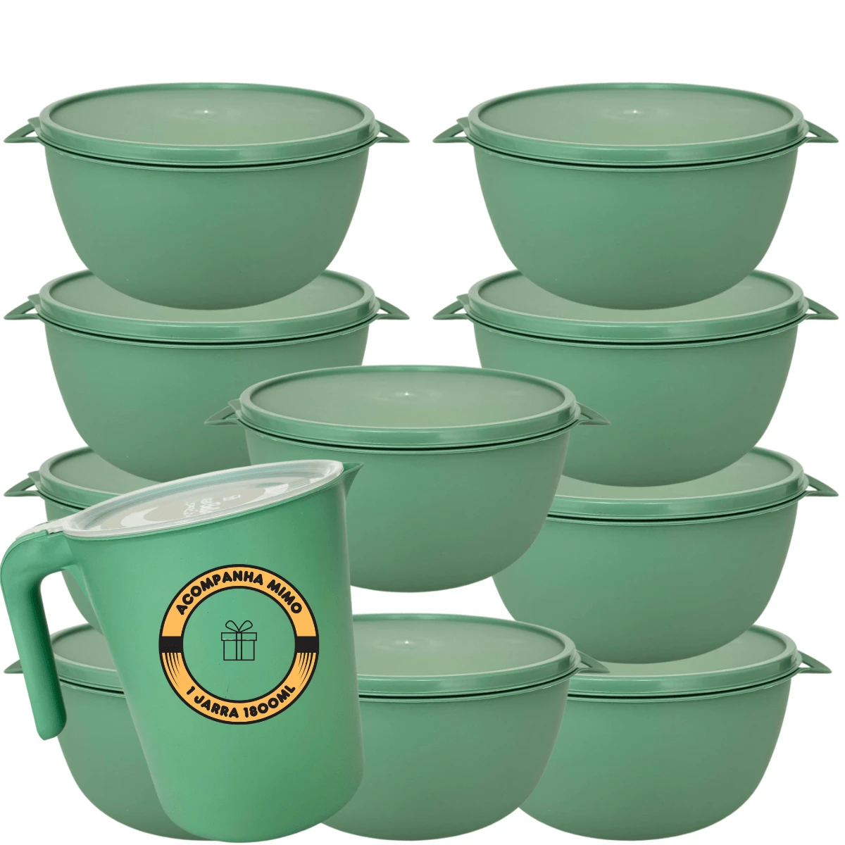 10 Potes Hermeticos Para Mantimentos Redondo  Pote Organizador de Alimentos Marmita