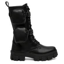 High-Top Long Boot With Removable Bag Tractor Sole Blogger Style - màu đen - Xem 4