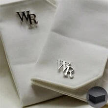 2pcs Custom Two-Letter Men's Cufflinks, Stainless Steel Personalized Cufflinks, Men's Suit Shirts, Wedding Business, Father's Day Gifts
