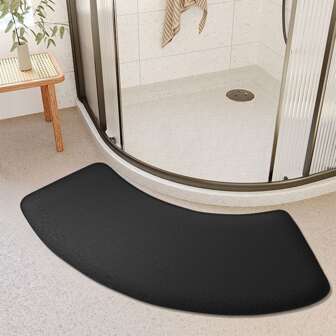 Thickened Curved Absorbent Bathroom Mat Shower Room Door Mat Toilet Bathroom Foot Mat Non-Slip Mat Home Bathroom Decor Bath Rug Floor Carpet Outdoor Rug Door Mat Fall Decor Bathroom Accessories Back To School Entryway Decor