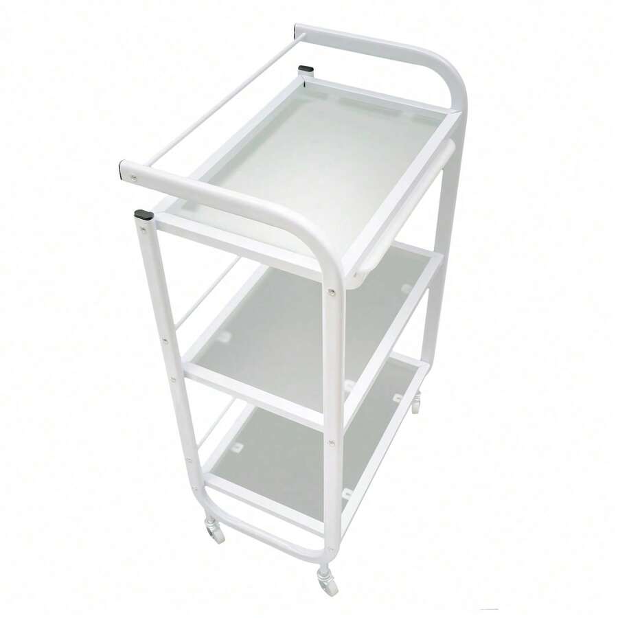 Meal Frame Rolling Trolley Cart With 3Tiers And 1 Drawer For Storage