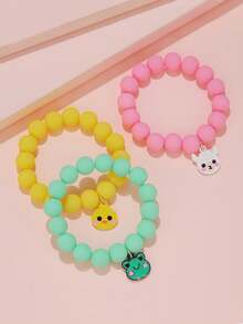 3 chiếc vòng tay hạt cườm hình Dopamine dễ thương hoạt hình dành cho trẻ em, phụ kiện trang sức cho học sinh nữ đáng yêu - Nhiều màu - Xem 2