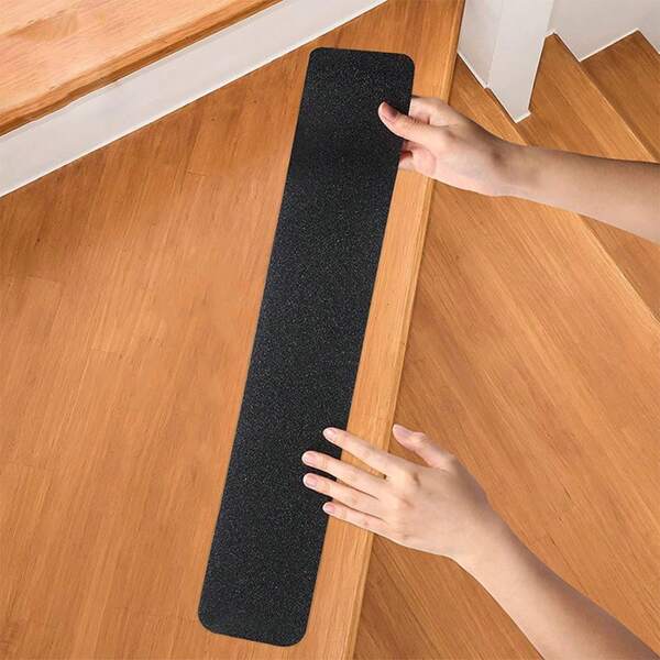 1 pieza Cinta antideslizante negra con efecto escarcha impermeable y resistente al desgaste para peldaños, utilizada para escaleras, monopatines y terrazas, suministros de baño