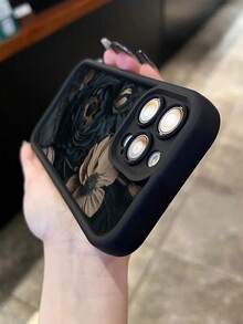 Ốp lưng mềm họa tiết hoa lõm màu đen sơn cho iPhone16/IPhone16Pro/IPhone16ProMax/IPhone16Plus/IPhone15/XR/7P8P/P12ProMax/P13ProMax/P14PROMAX/P13/P14/P11/P12/P14, Ốp điện thoại bảo vệ dày dễ thương và thời trang - Nhiều màu - Xem 4