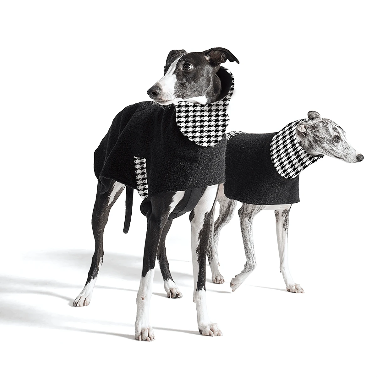 Pet Houndstooth Coat, Luxury Dog Apparel Checkered Cape For Small