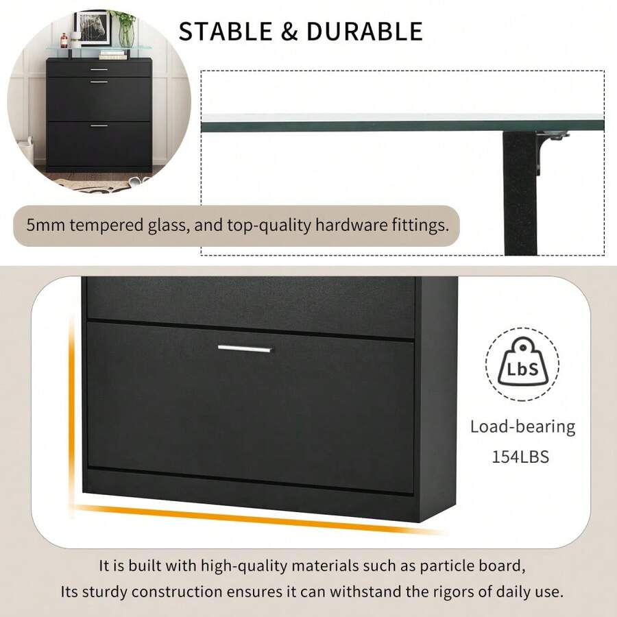 [VIDEO Provided] ONTREND Slim Entryway Organizer With 2 Flip Drawers